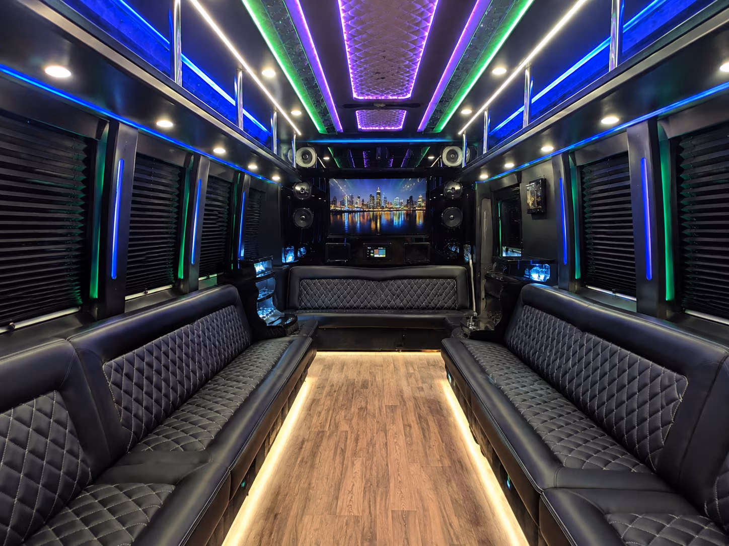 port st lucie 25 passenger party bus interior