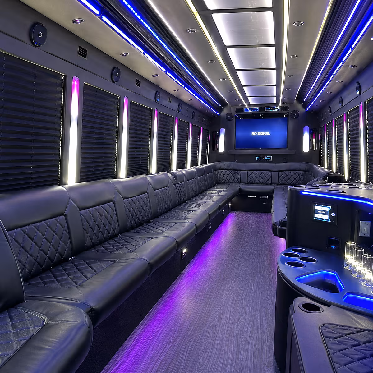port st lucie 30 passenger party bus inside